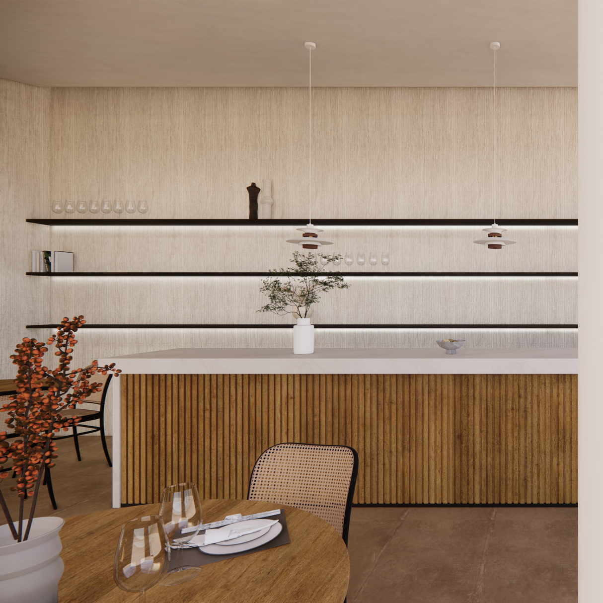 Roman Pillar Lime Yellow Concave